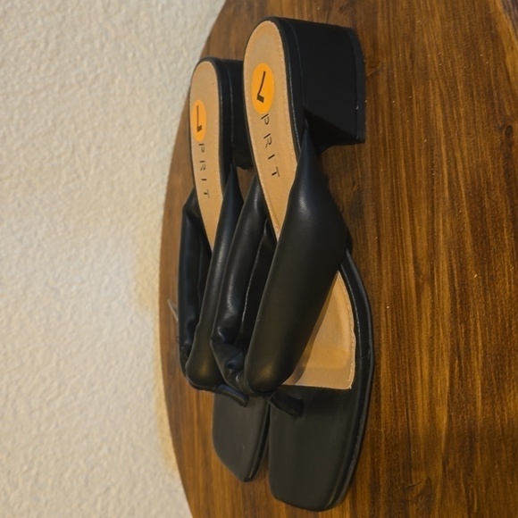 Esprit Womens Black Square Toe SLIP on HEEL Slides Minimalist Neutral Sz.8.5 - Picture 5 of 10